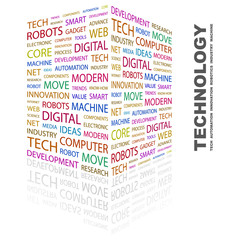 TECHNOLOGY. Wordcloud vector illustration.