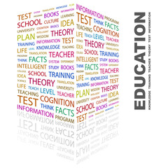 EDUCATION. Word collage on white background.