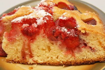 piece of cake with strawberries