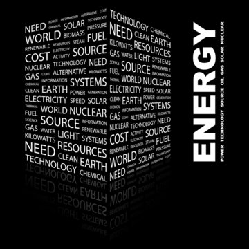 ENERGY. Illustration with different association terms.