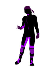 Male Motorcycle Rider Art Illustration Silhouette