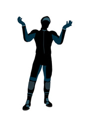 African American Male Motorcycle Rider Silhouette