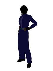Female Police Officer Art Illustration Silhouette
