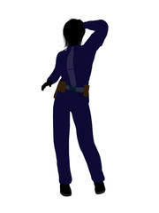 Female Police Officer Art Illustration Silhouette