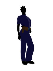 African American Female Police Officer Silhouette