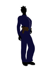 African American Female Police Officer Art  Silhouette