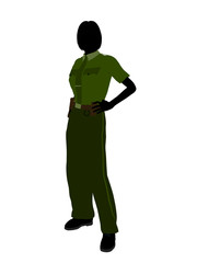 Female Sheriff Art Illustration Silhouette