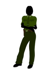 Female Sheriff Art Illustration Silhouette