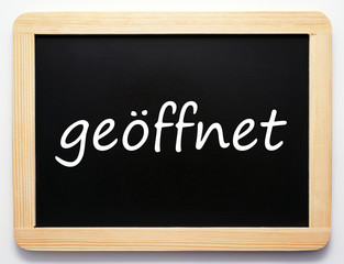 Obraz premium geöffnet - Konzept Schild