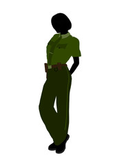 Female Sheriff Art Illustration Silhouette