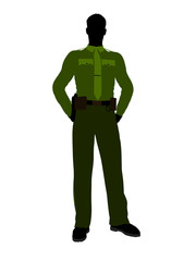 Obraz premium Male Sheriff Art Illustration Silhouette