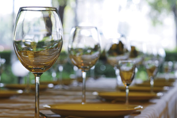 Wineglasses on the table