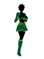 Sexy  African American Female Christmas Elf Silhouette