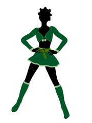 Sexy  African American Female Christmas Elf Silhouette