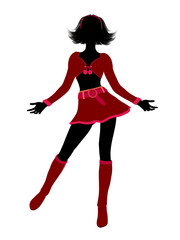 Sexy Female Christmas Elf Silhouette Illustration
