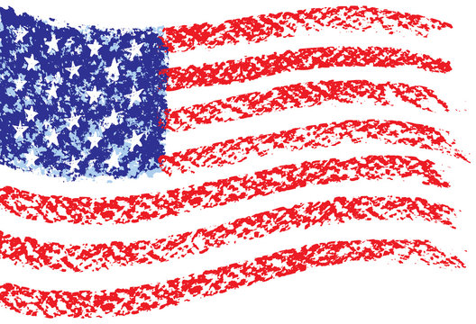 hand drawn American flag