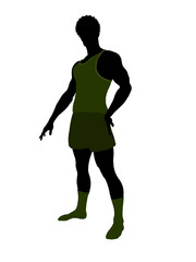 Fototapeta na wymiar African American Male Underwear Model Silhouette