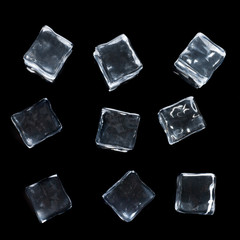 ice cubes isolated on black