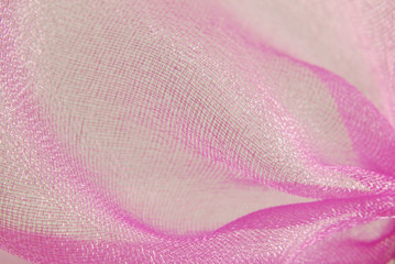 pink organza fabric macro