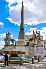 Egyptian obelisk Piazza del Quirinale in rome