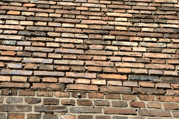 Brick wall in close up