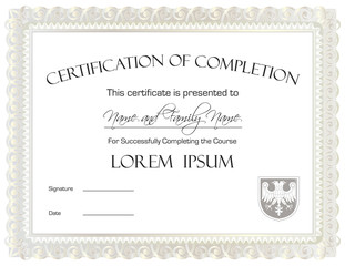 Certificate of Completion Template - 24327473