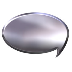 3D Silver Speech Bubble