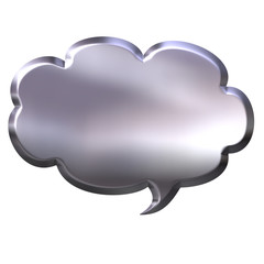3D Silver Speech Bubble