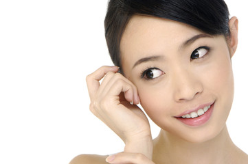 Asian woman with health skin of face