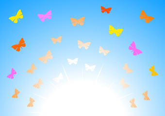 Colored butterflies