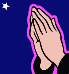 glowing hand for prayer