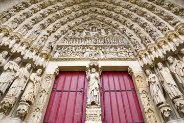 france; amiens; cathédrâle : façade occidentale;portail du jugem