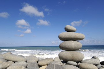 Stones on the tropical seashore
