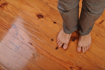 Man bare feet