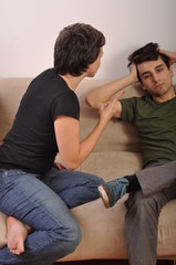 Sister and brother arguing