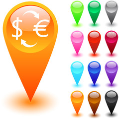 Money exchange button.