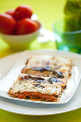 tasty plate of vegetal lasagna