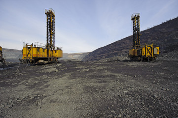 Open-cast mine, extraction of iron ore