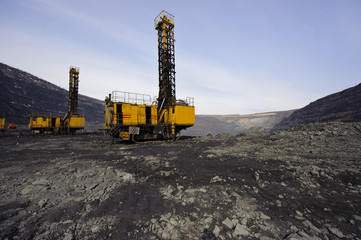 Open-cast mine, extraction of iron ore
