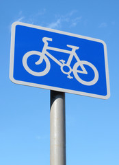 British cycle lane sign.