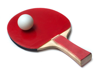 ping-pong ball on a racket