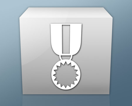 Box-shaped Icon "Award Medal"