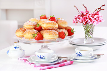 Berliner - doughnut filled with strawberry jam