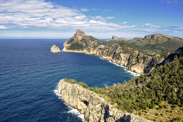 Fototapeta na wymiar Wyspa vu du Mirador des Colomer Colomer Majorque