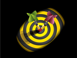 Darts on bullseye