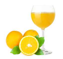 Orange juice and oranges