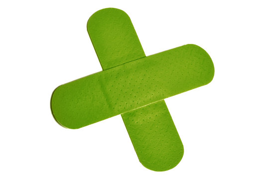 croix en sparadrap vert