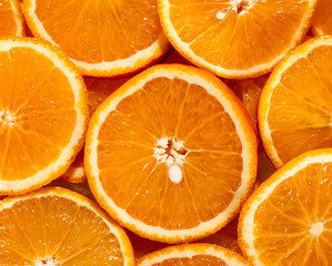 sliced orange as background or food pattern