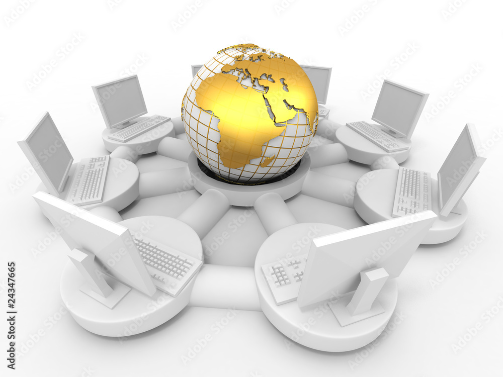 Aufkleber conceptual image of internet