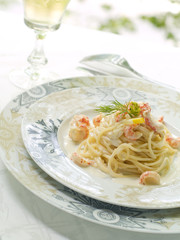 Pasta with shrimps